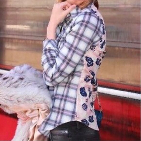 CAbi Tops - CAbi Festival Shirt Plaid Floral Style 233 Medium